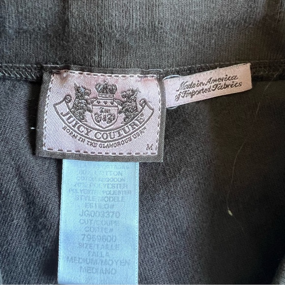 JUICY COUTURE Brown Velour Wide Leg Pants with Bling | Made in USA | Size M EUC - Picture 7 of 15